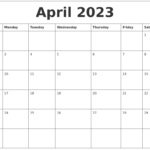 April 2023 Cute Printable Calendar