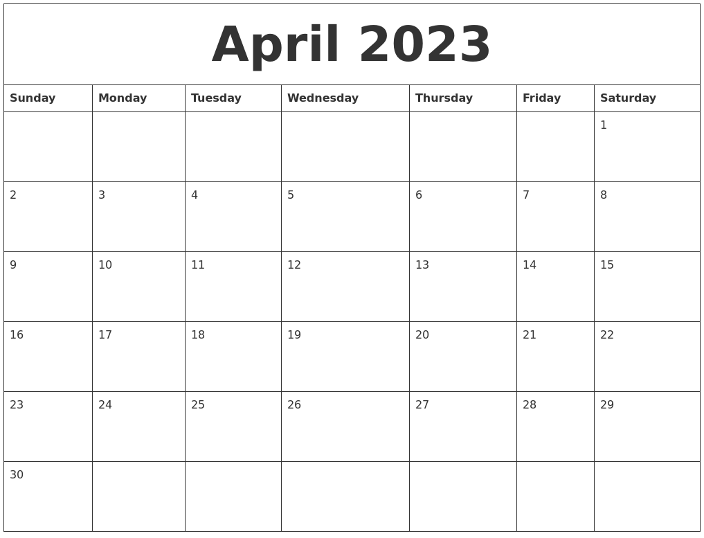 April 2023 Cute Printable Calendar