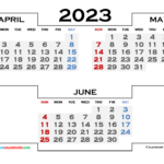 April May June 2023 Printable 3 Month Calendar
