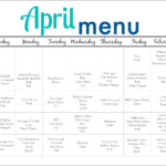 April Meal Plan For Families Free Printable The Chirping Moms