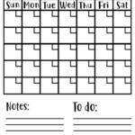 Blank Calendar With Notes To Do Svg File Month Of Svg Etsy Blank