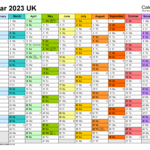 Calendar 2023 UK Free Printable Microsoft Excel Templates