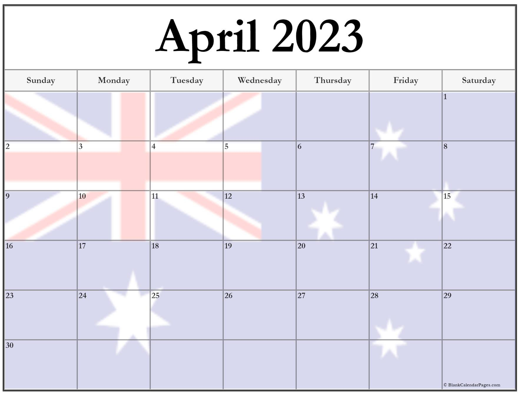 Collection Of April 2023 Photo Calendars With Image Filters