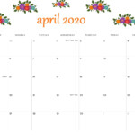 Cute April 2020 Calendar Free Task Reminder Free Printable Calendar