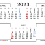 Free April May June 2023 Calendar Printable In 2021 Calendar