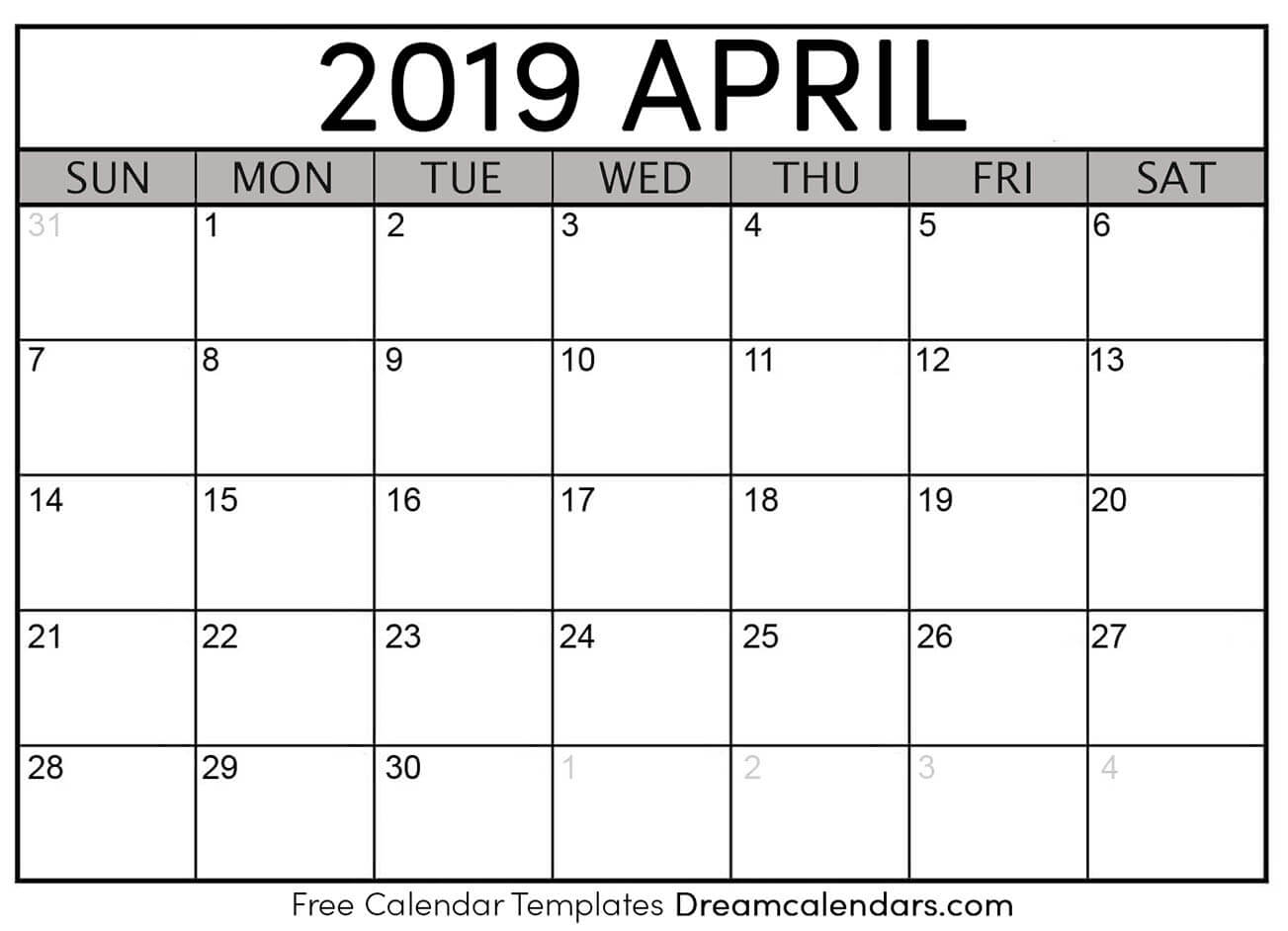 How To Get A Printed Or Printable Calendar For April 2019 Quora