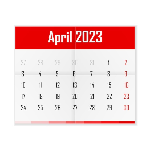 Premium Vector Calendar April 2023