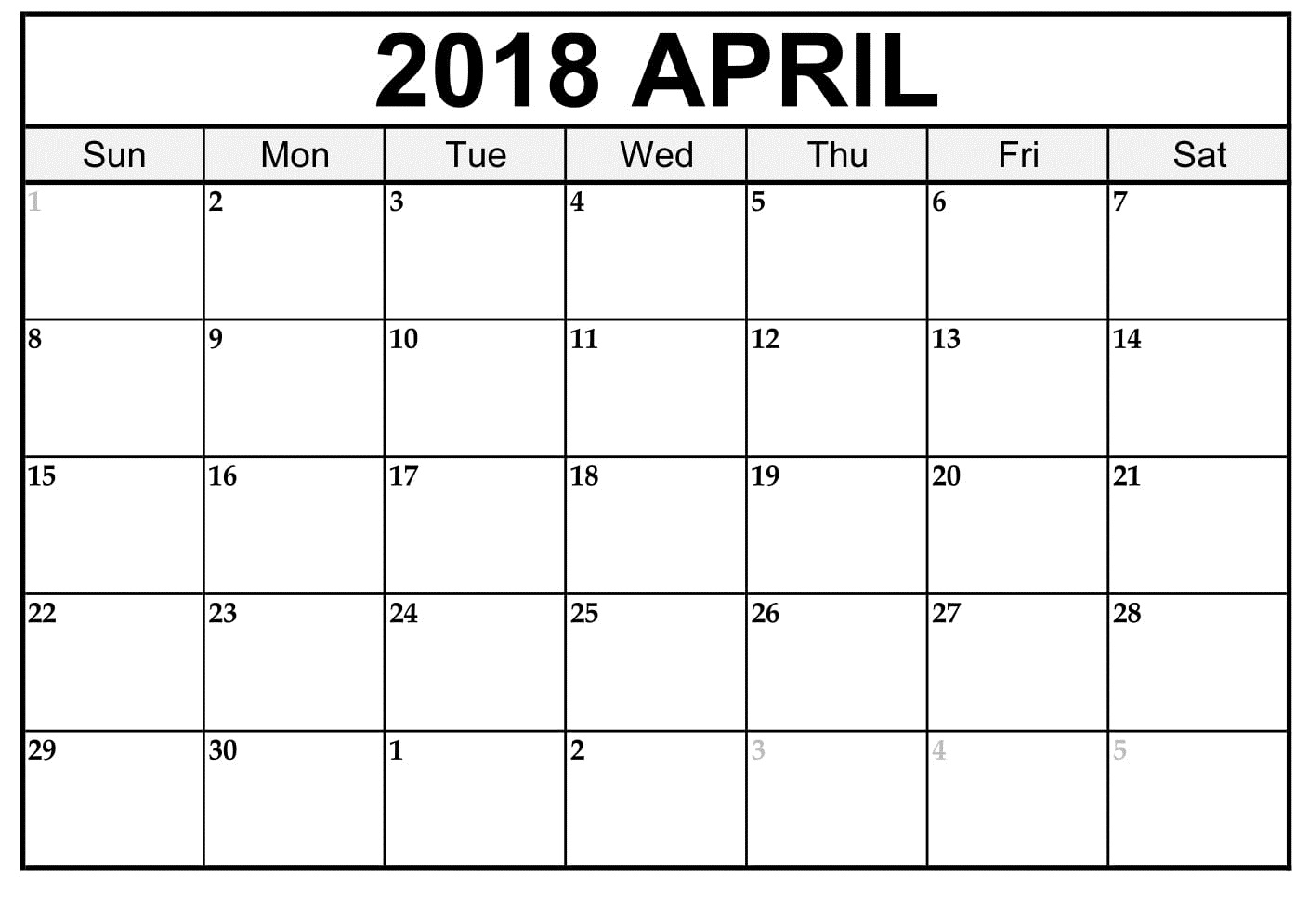Print April 18 Calendar Calendar Printables Free Templates