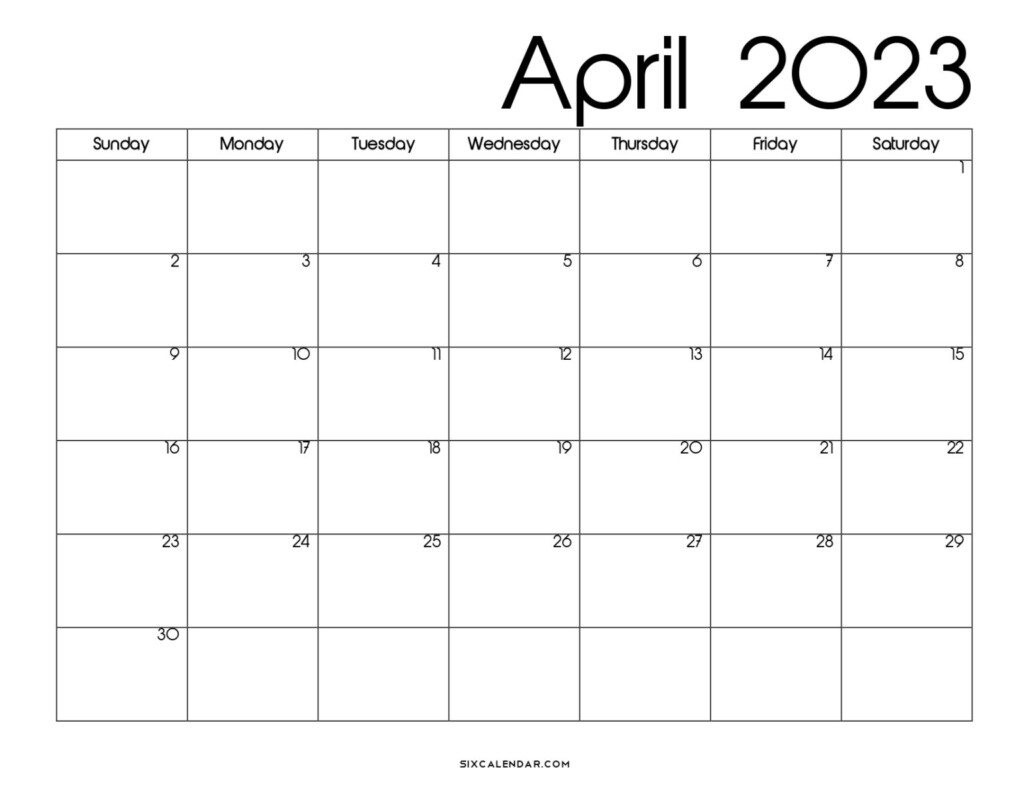 Prioritize Your Events With April 2023 Calendar Printable